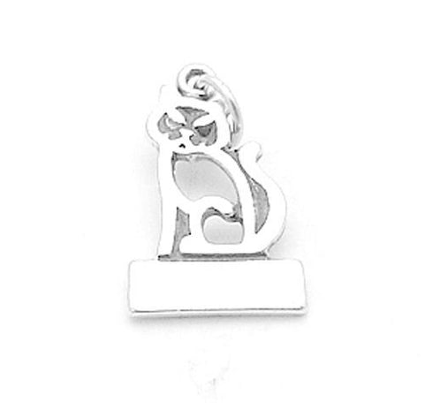 Cat Cutout Charm in Sterling Silver