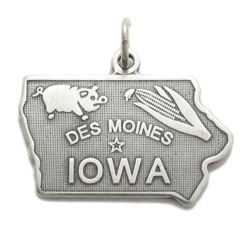 Iowa State Charm in Sterling Silver