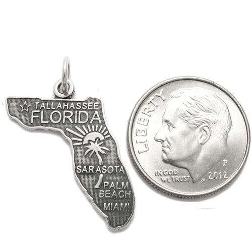 Florida State Charm in Sterling Silver