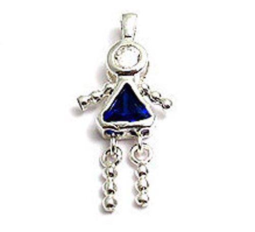 Beautiful and colorful birthstone charms of a bead girl. Wholesale Sterling Silver Charms. September.