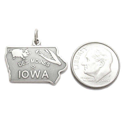 Iowa State Charm in Sterling Silver