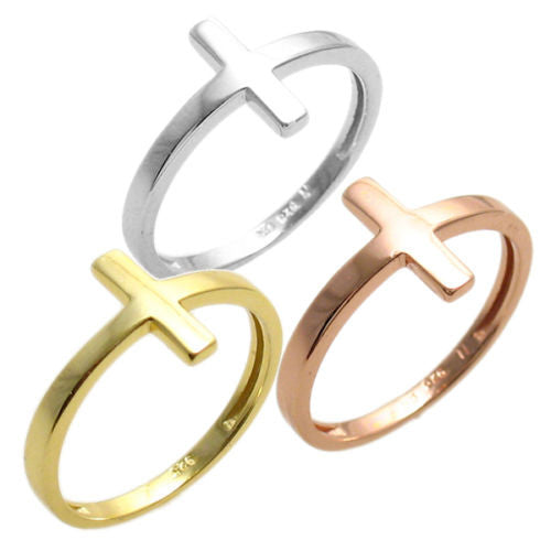 Clean lines and angles form to create a wonderful cross ring. Wholesale Sterling Silver Rings. Three Rings.