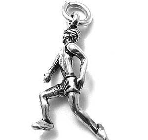 Male Runner Charm in Sterling Silver