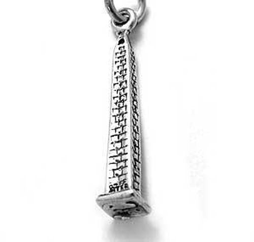 Washington Monument Charm in 3D. Sterling Silver