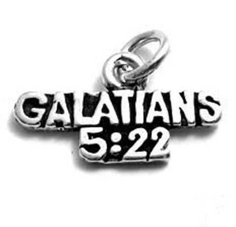 "GALATIANS 5:22" Charm in Sterling Silver