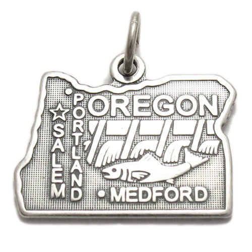Oregon State Charm in Sterling Silver