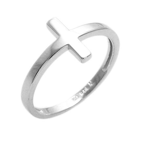 Clean lines and angles form to create a wonderful cross ring. Wholesale Sterling Silver Rings. Main.