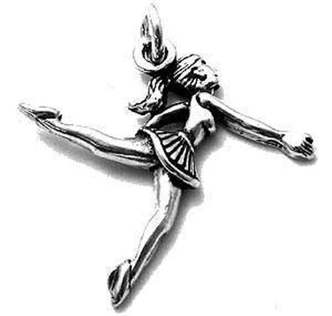 Ballerina in Mid-Leap Charm in Sterling Silver