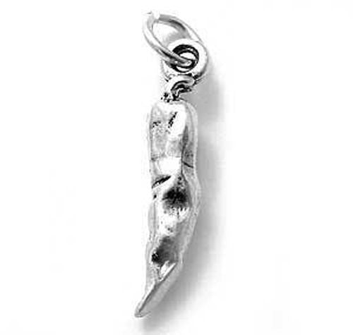 Hot Chili Pepper Charm in 3D. Sterling Silver
