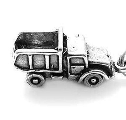 Dump Truck Charm. Sterling Silver
