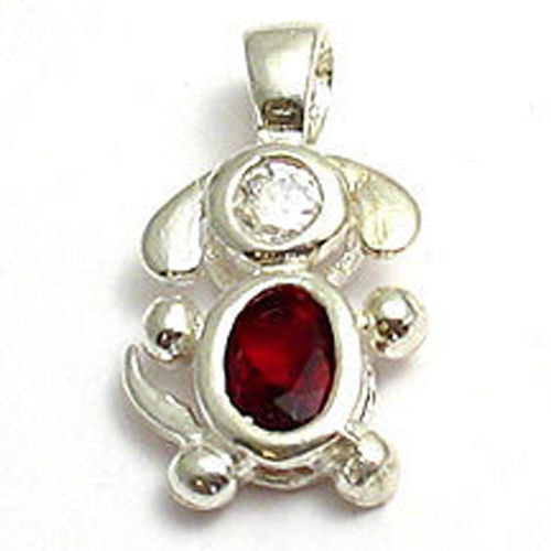 Colorful birthstone charms of an adorable long eared puppy dog. Wholesale Sterling Silver Charms. January.