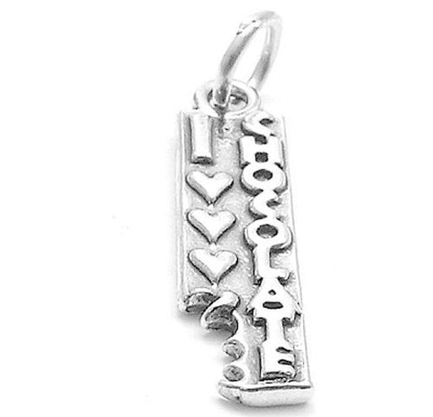 "I Love ❤ Chocolate" Charm in Sterling Silver