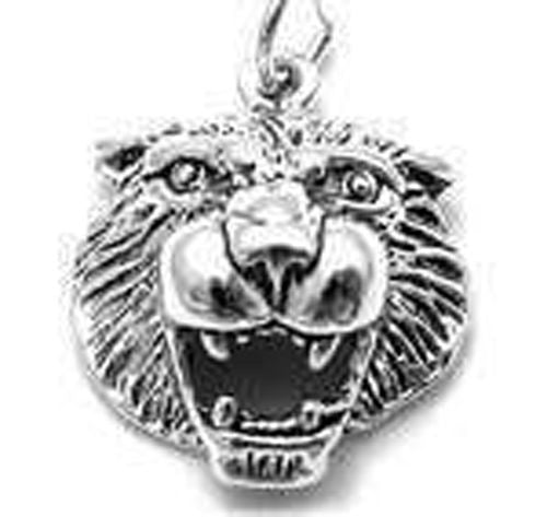 Tiger Head Charm in Sterling Silver.