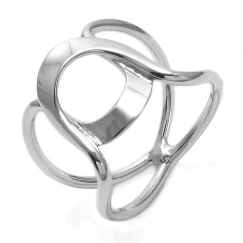 Unusual swirl band ring reminiscent of soda can pull tabs. Wholesale Sterling Silver Rings.