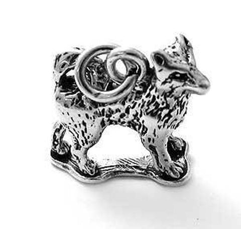Husky Dog Charm in 3D. Sterling Silver.