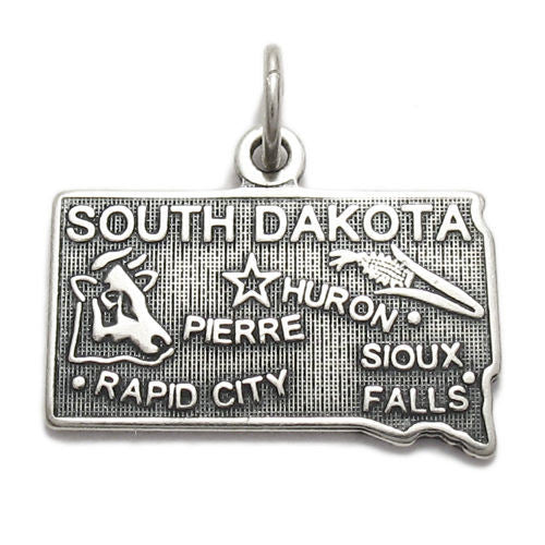 South Dakota State Charm in Sterling Silver