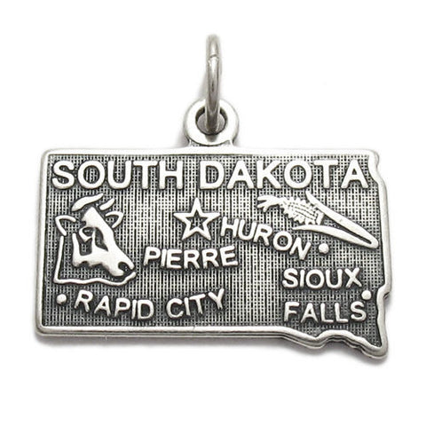 South Dakota State Charm in Sterling Silver