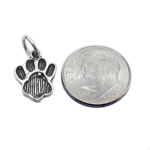 Bear Paw Mascot Charm. Sterling Silver