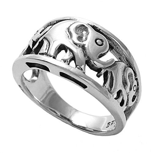 Elephant Family Wholesale Sterling Silver Ring 925Express