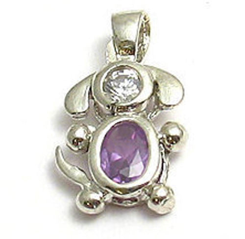 Colorful birthstone charms of an adorable long eared puppy dog. Wholesale Sterling Silver Charms. June.