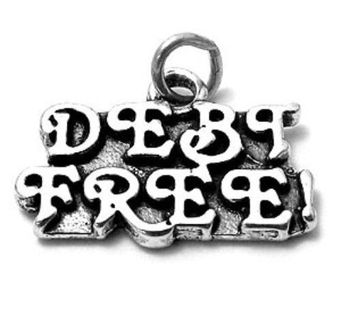 "Debt Free" Charm in Sterling Silver
