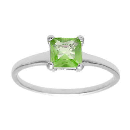 Classic Princess Cut 0.70 Ct. CZ Birthstone Ring. Wholesale sterling silver rings. August photo.