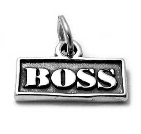 "BOSS" Sign Charm. Sterling Silver