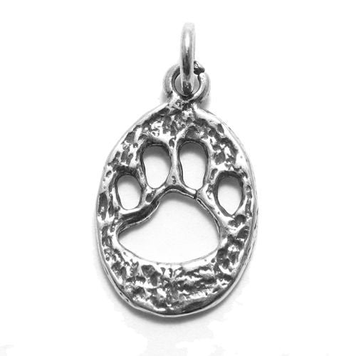 Tiger's Paw Print Charm. Sterling Silver