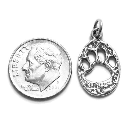 Tiger's Paw Print Charm. Sterling Silver