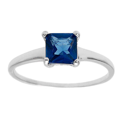 Classic Princess Cut 0.70 Ct. CZ Birthstone Ring. Wholesale sterling silver rings. September photo.