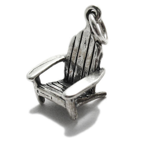 Adirondack Chair Charm. Sterling Silver