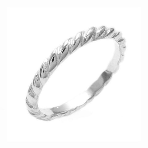 Twisted rope band ring in sterling silver for baby or child. Wholesale Sterling Silver Rings. Main.