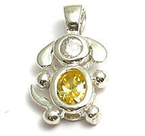 Colorful birthstone charms of an adorable long eared puppy dog. Wholesale Sterling Silver Charms. November.