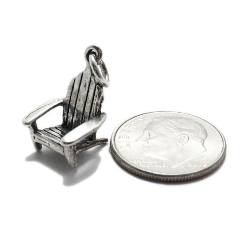 Adirondack Chair Charm. Sterling Silver