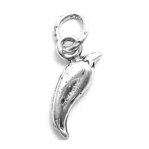 Jalapeno Hot Pepper Charm in 3D. Sterling Silver
