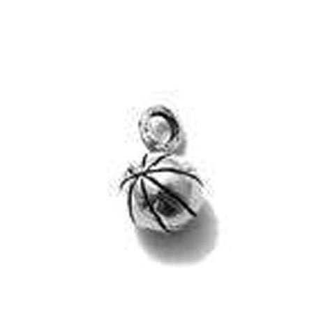 Basketball Charm in 3D. Sterling Silver