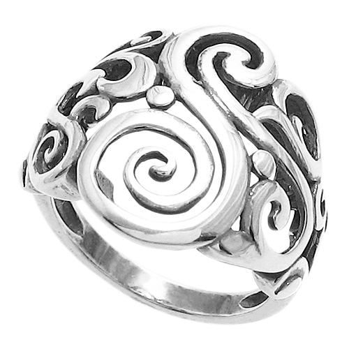 Impressionist art motif ring that evokes a powerful blowing wind. Wholesale Sterling Silver Rings. Alternate photo.