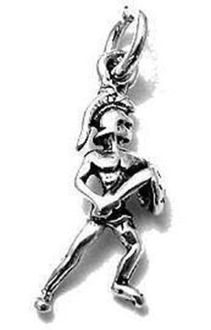 Trojan Soldier Charm. Sterling Silver