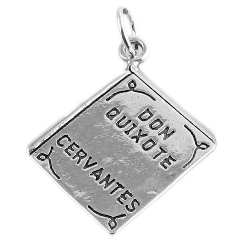 "Don Quixote by Cervantes" Book Charm. Sterling Silver
