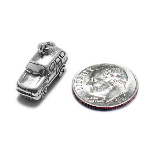 SUV Charm in 3D. Sterling Silver
