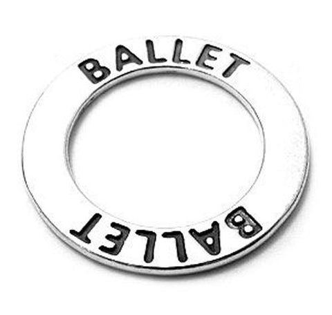 Ballet Ring Charm in Sterling Silver
