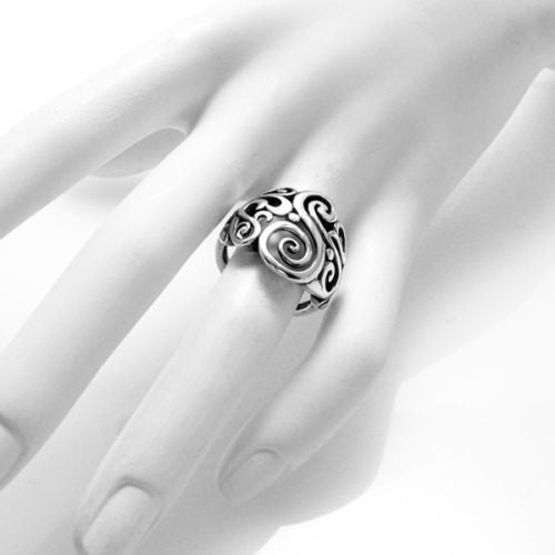 Impressionist art motif ring that evokes a powerful blowing wind. Wholesale Sterling Silver Rings. On hand.