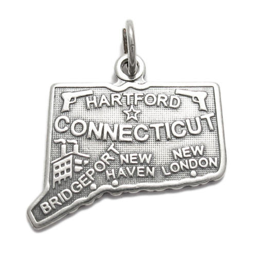 Connecticut State Charm in Sterling Silver