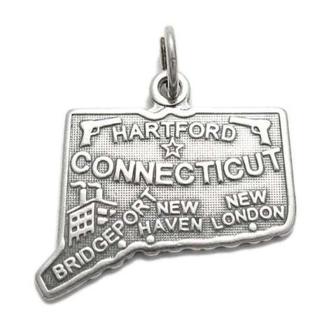 Connecticut State Charm in Sterling Silver