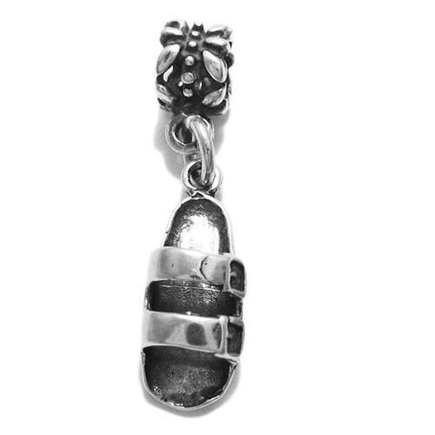 Birkenstocks Charm with Euro Bead. Sterling Silver