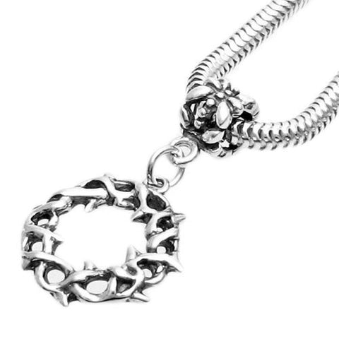 Crown Of Thorns on Euro Bead Charm in Sterling Silver