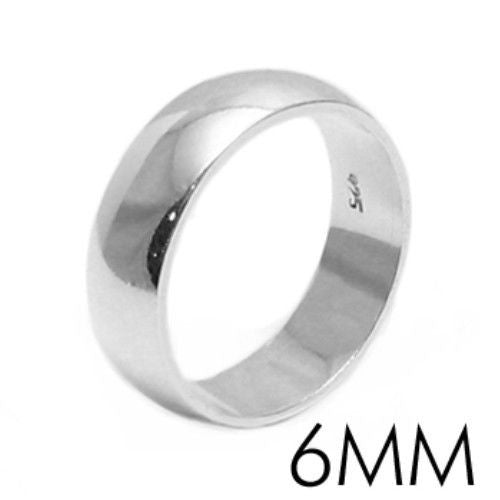 Plain Wedding Band Style Ring in Sterling Silver. Available in 8 Widths