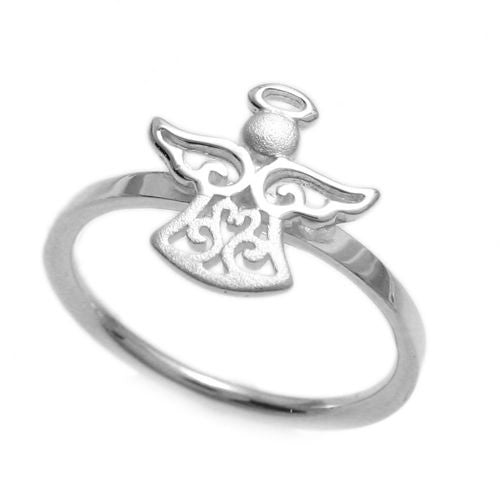 Adorable Little Filigree Angel with Halo. Wholesale Sterling Silver Rings. Main photo.