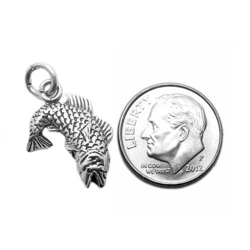 Trout w/ Big Mouth Charm in 3D Sterling Silver.