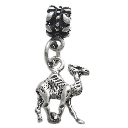 Camel Euro Bead Charm in 3D Sterling Silver.